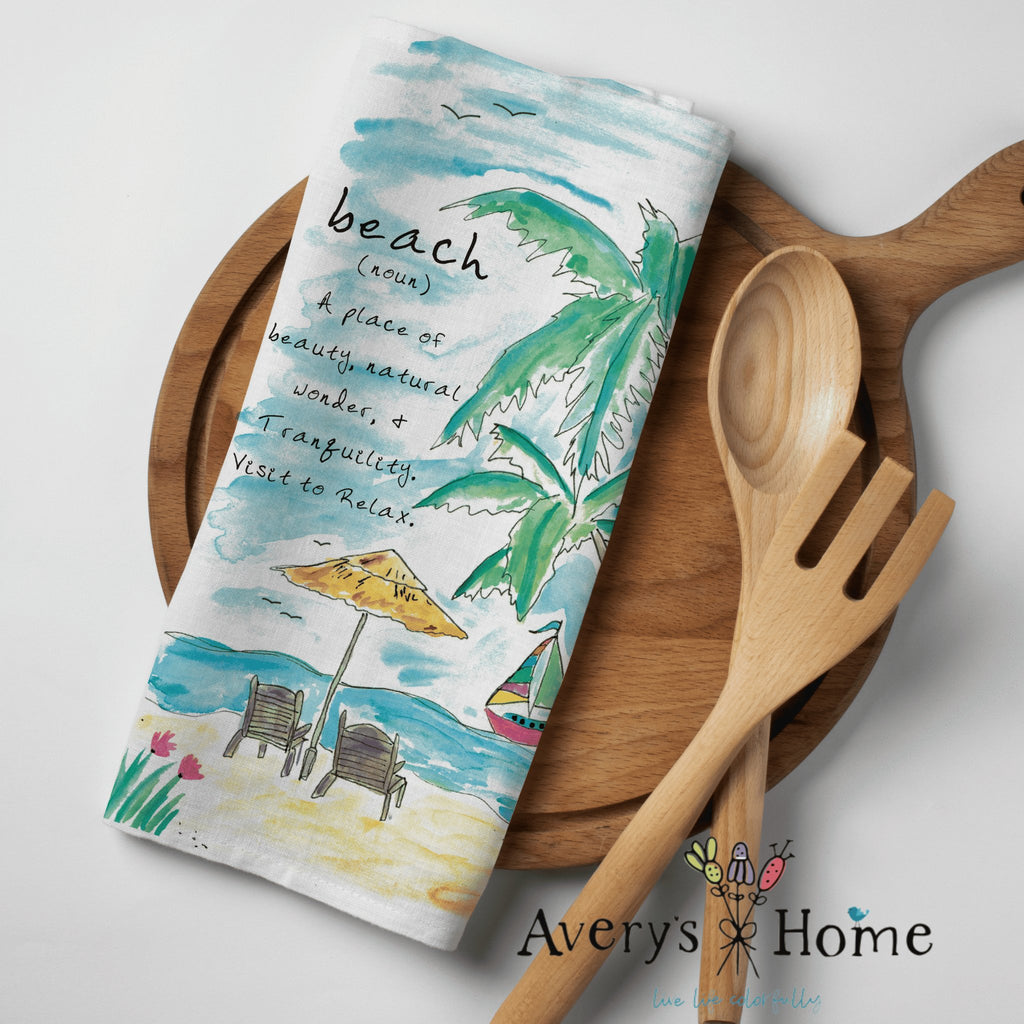 Set of 4 Nautical themed flour sack kitchen towels, gift idea