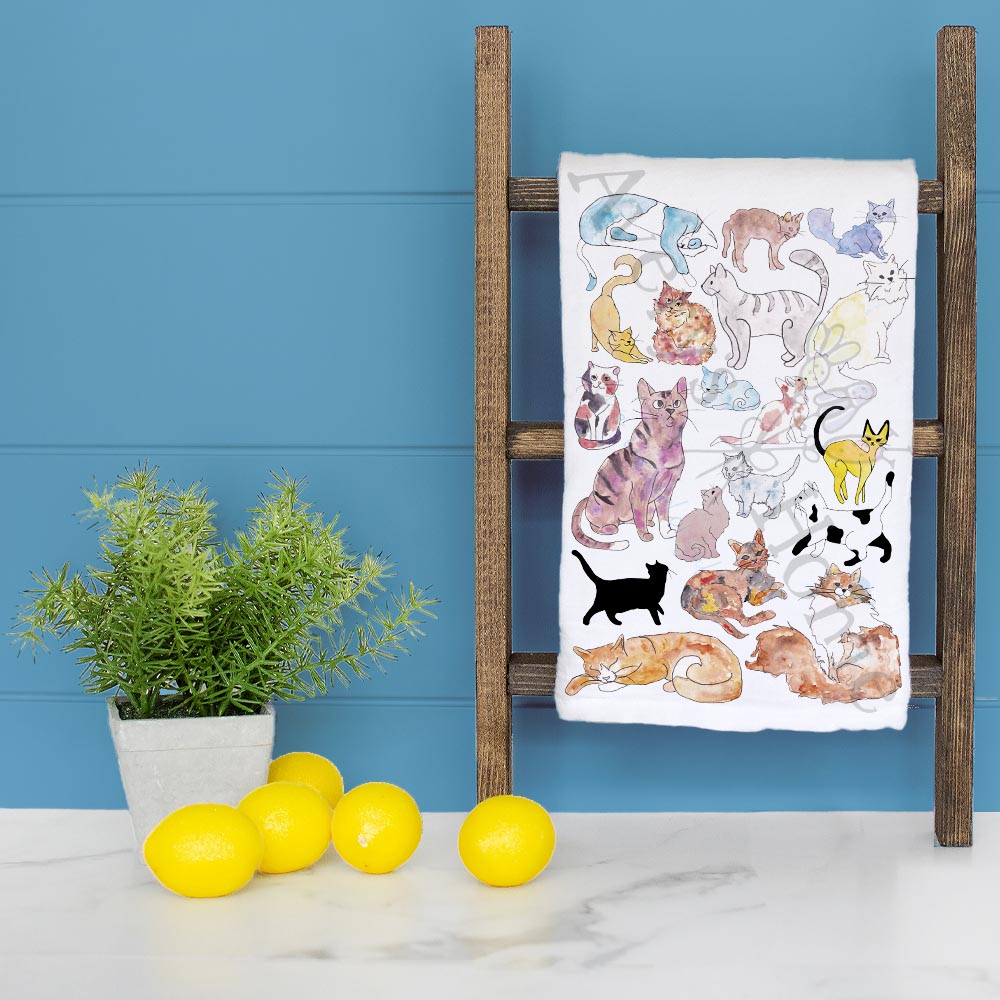 Cats & Dogs Flour Sack Dish Towels