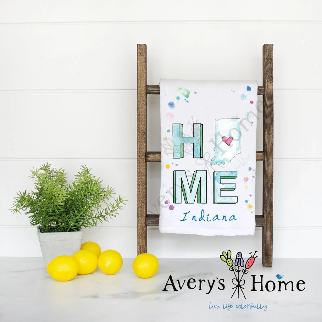 HOME State Maps Flour Sack Dish Towels