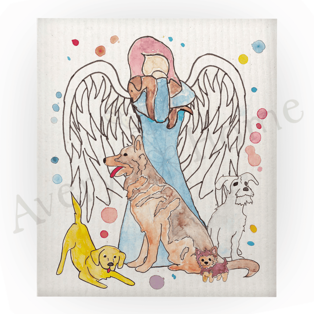 Angel of Dogs Swedish Dish Cloth (Sold as set of 4)