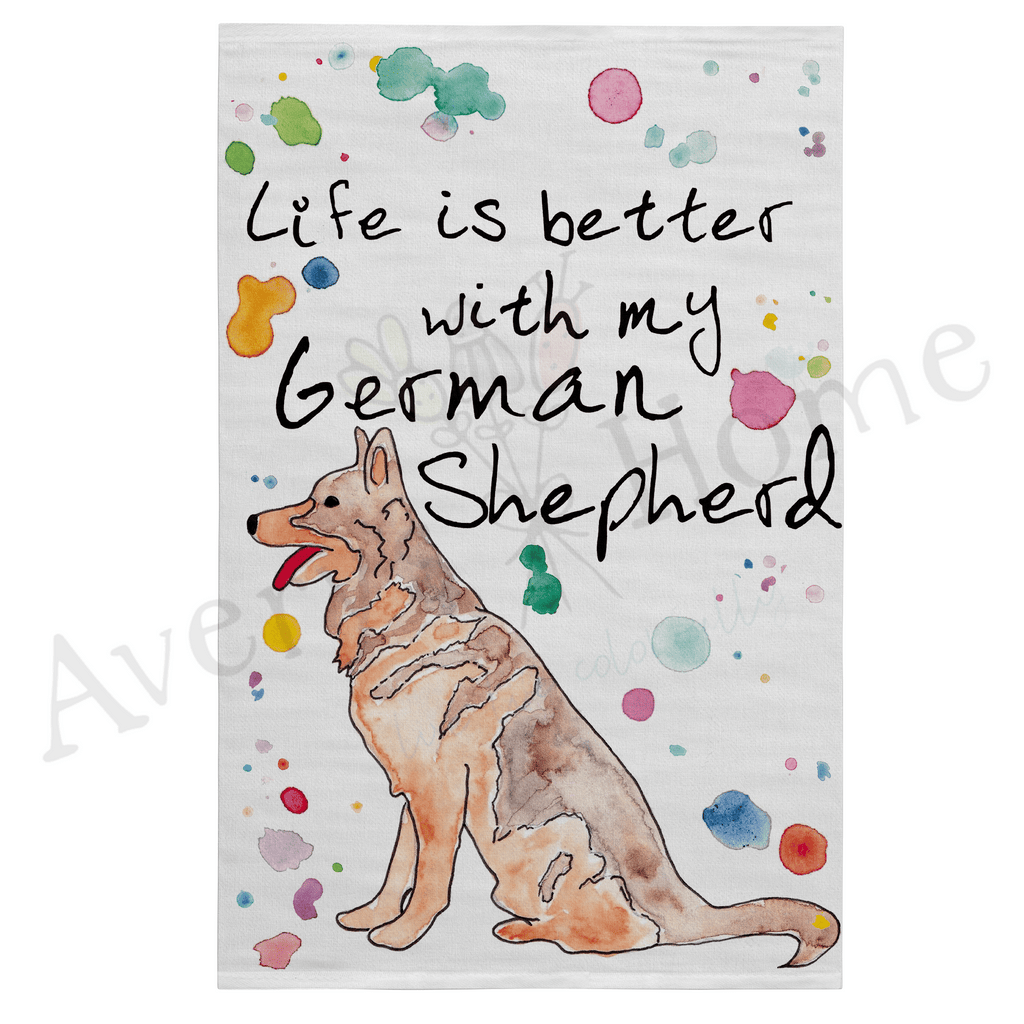 Life is Better with My German Shepherd Dog Flour Sack Dish Towel