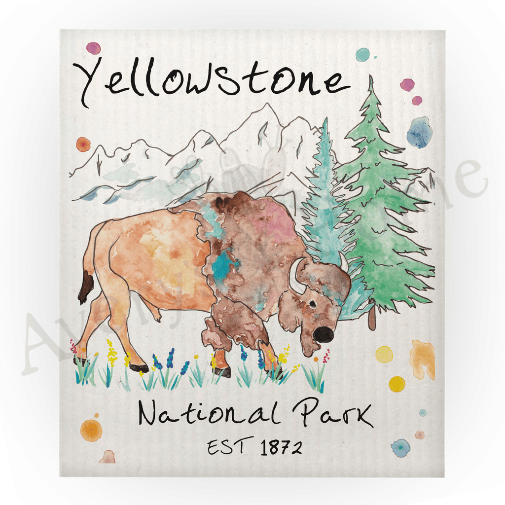 Yellowstone National Park Swedish Dish Cloth (Sold as set of 4)