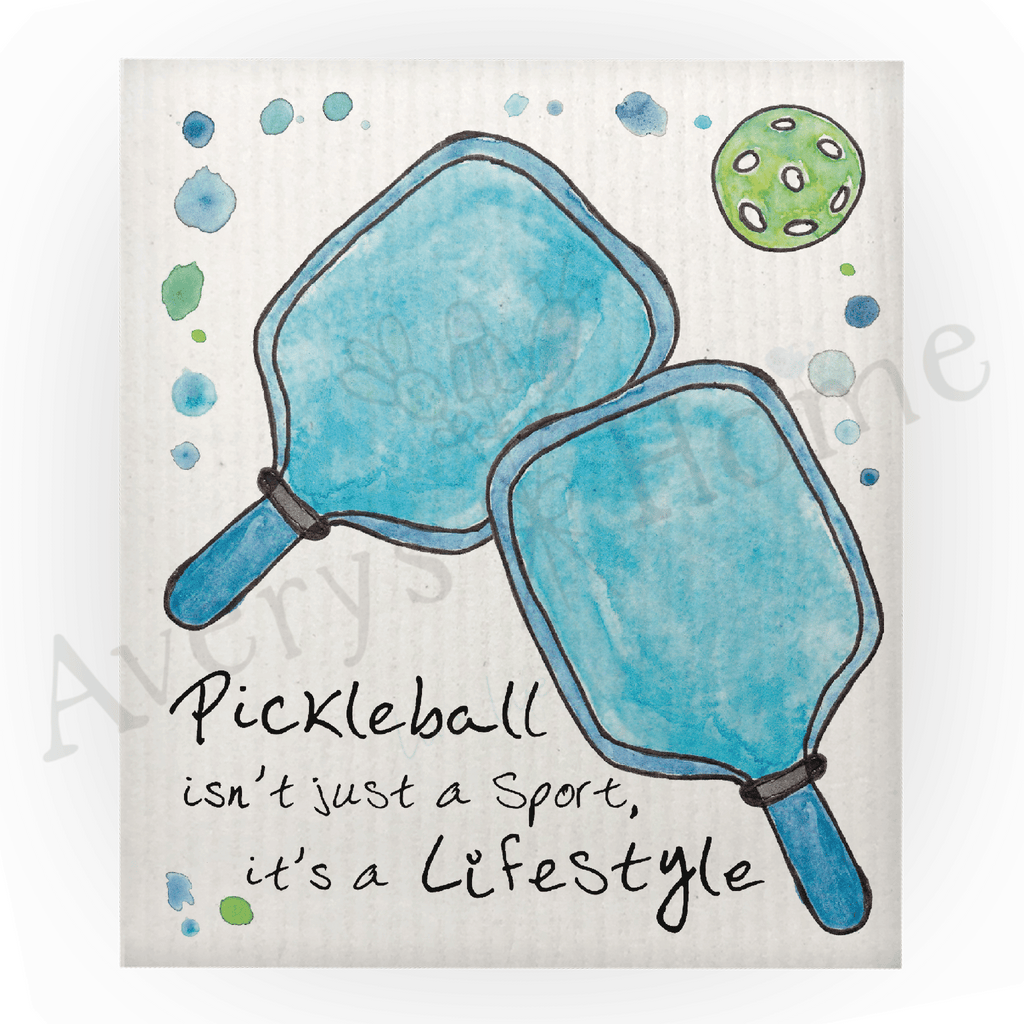 Pickleball Sport is a Lifestyle Swedish Dish Cloth (Sold as set of 4)