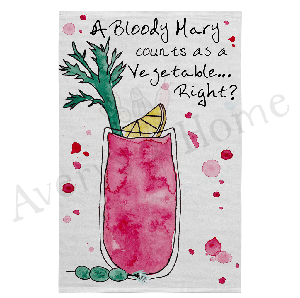Bloody Mary Cocktail Flour Sack Dish Towel
