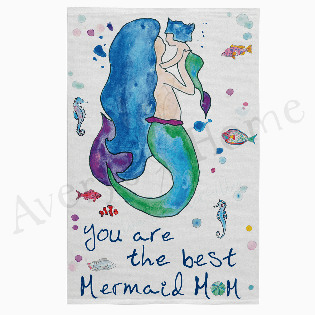 Mothers Day with Mermaids Flour Sack Dish Towel