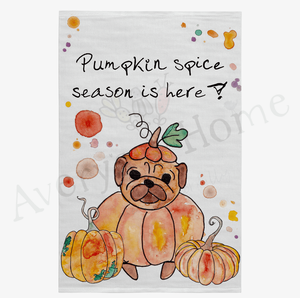 Pumpkin Spice Season Fall Flour Sack Dish Towel