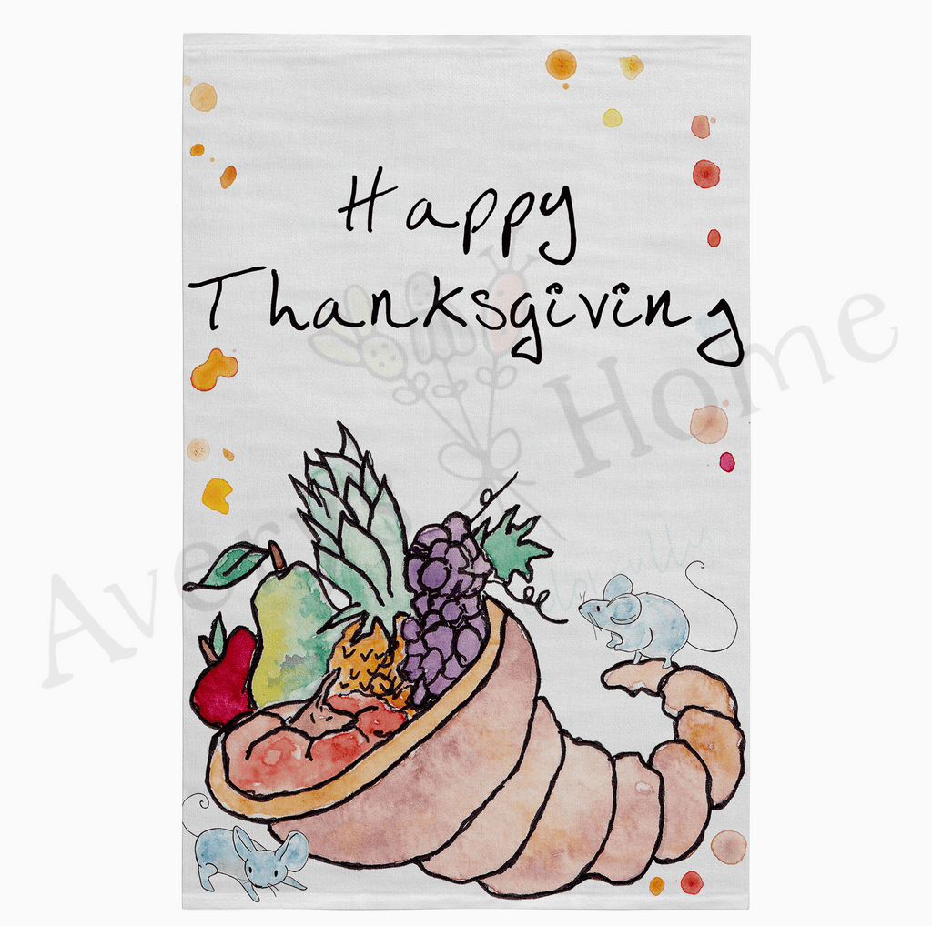 Thanksgiving Cornucopia Flour Sack Dish Towel