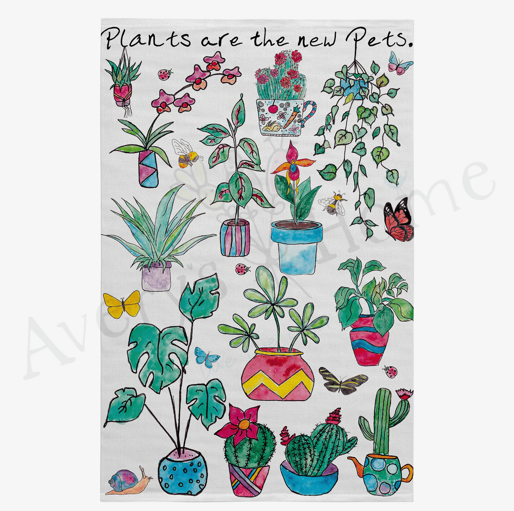 Plants are the New Pets Funny Flour Sack Dish Towel