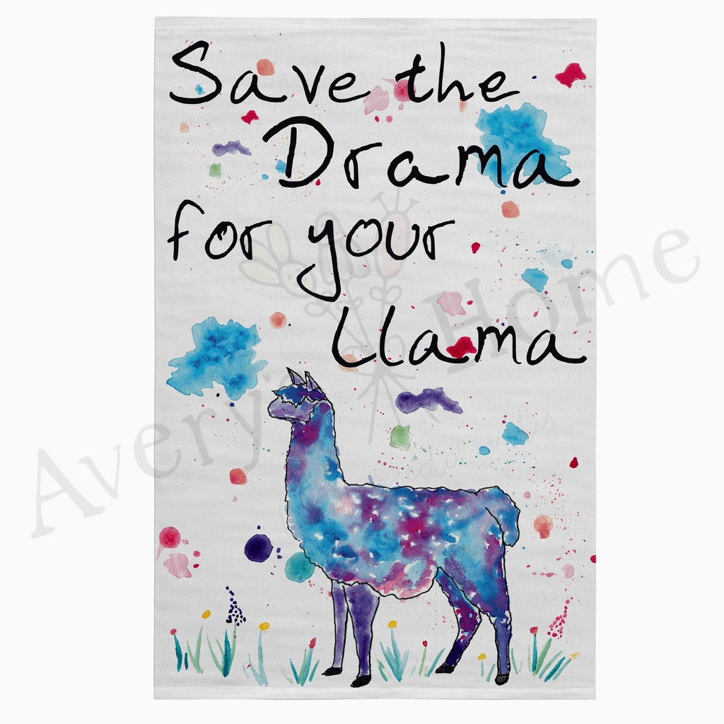 Save the Drama for the Llama Funny Flour Sack Dish Towel
