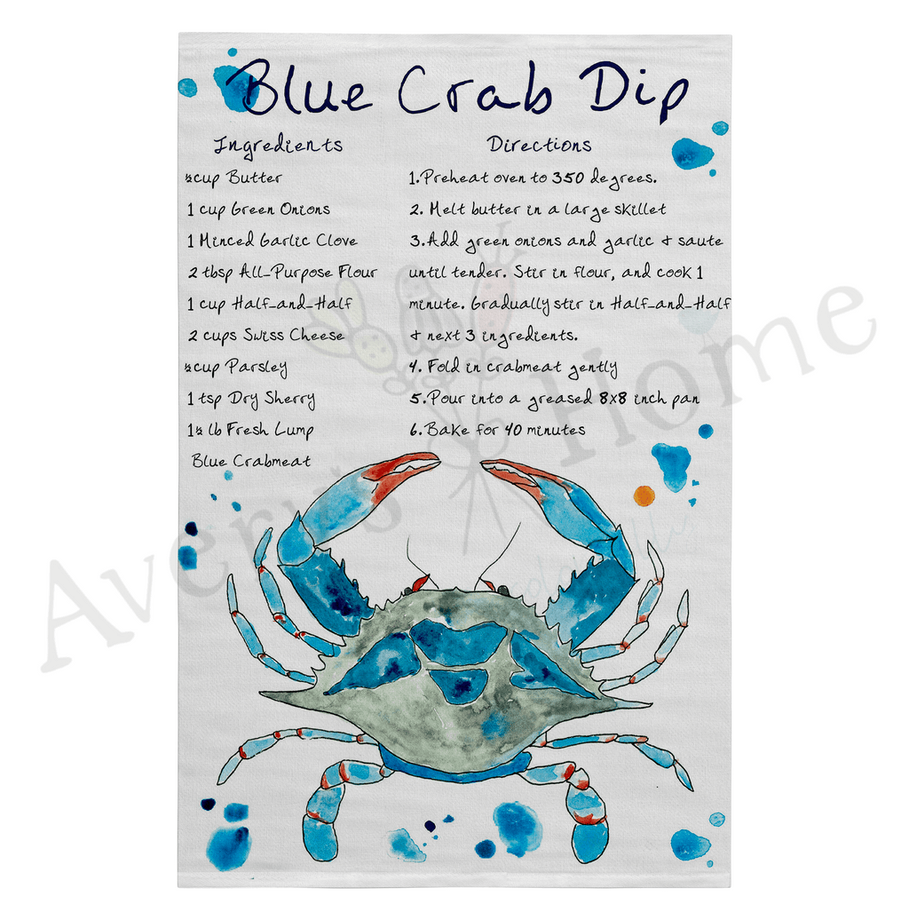 Blue Crab Dip Recipe Flour Sack Dish Towel