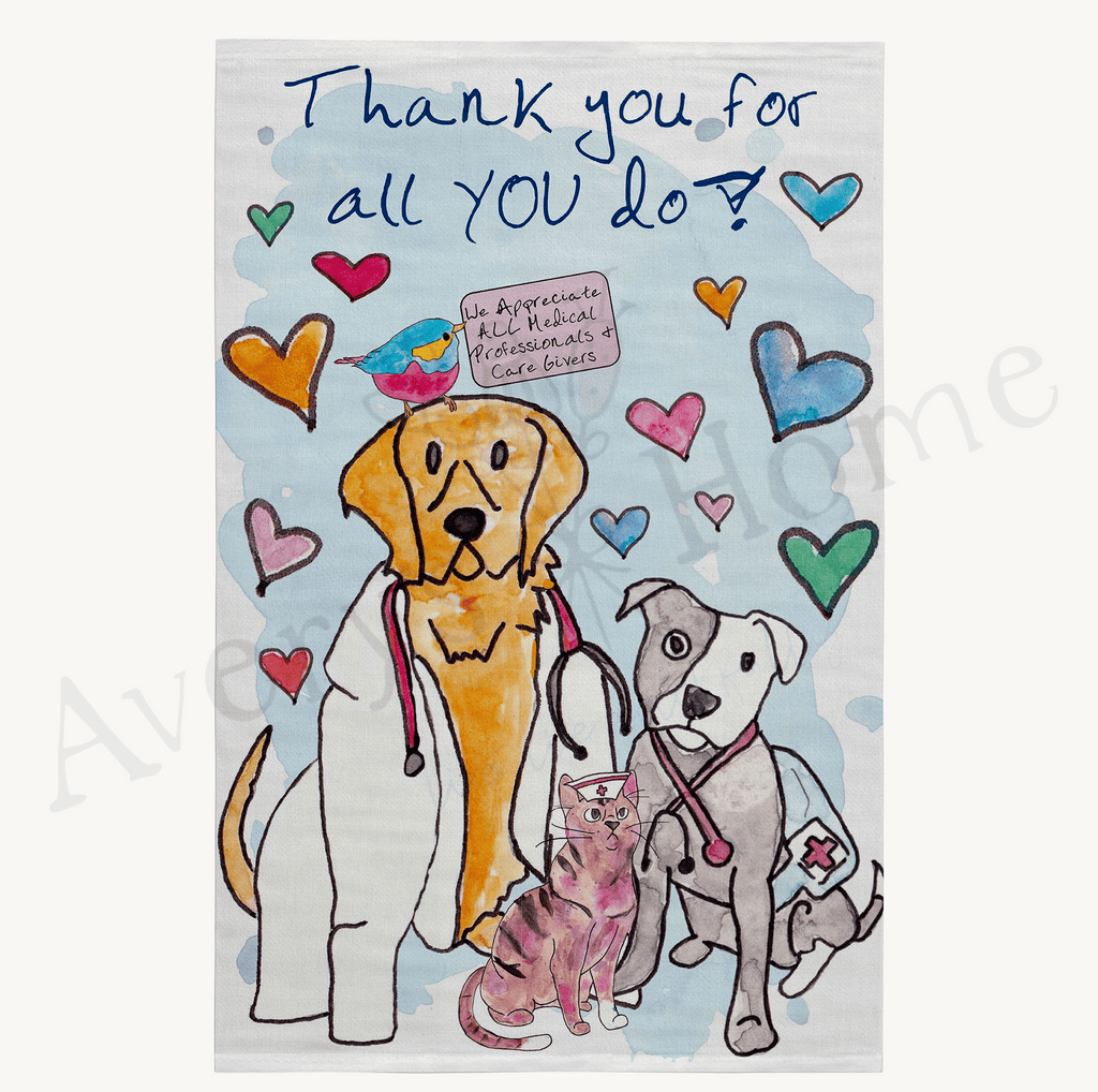 Thank You for All You Do Medical Personnel Flour Sack Dish Towel