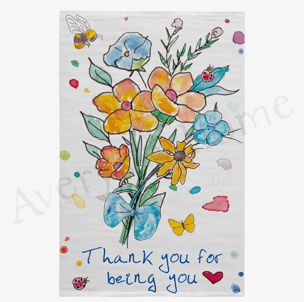 Thank You for Being You Bouquet Friendship Flour Sack Dish Towel